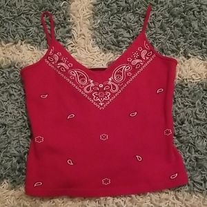 Red Paisley Crop Top